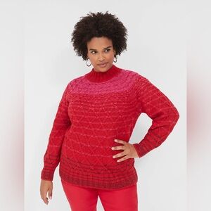 Lane Bryant Mock-Neck Cable Sweater NWT